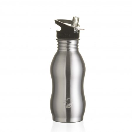curvy stainless steel bottle black quench