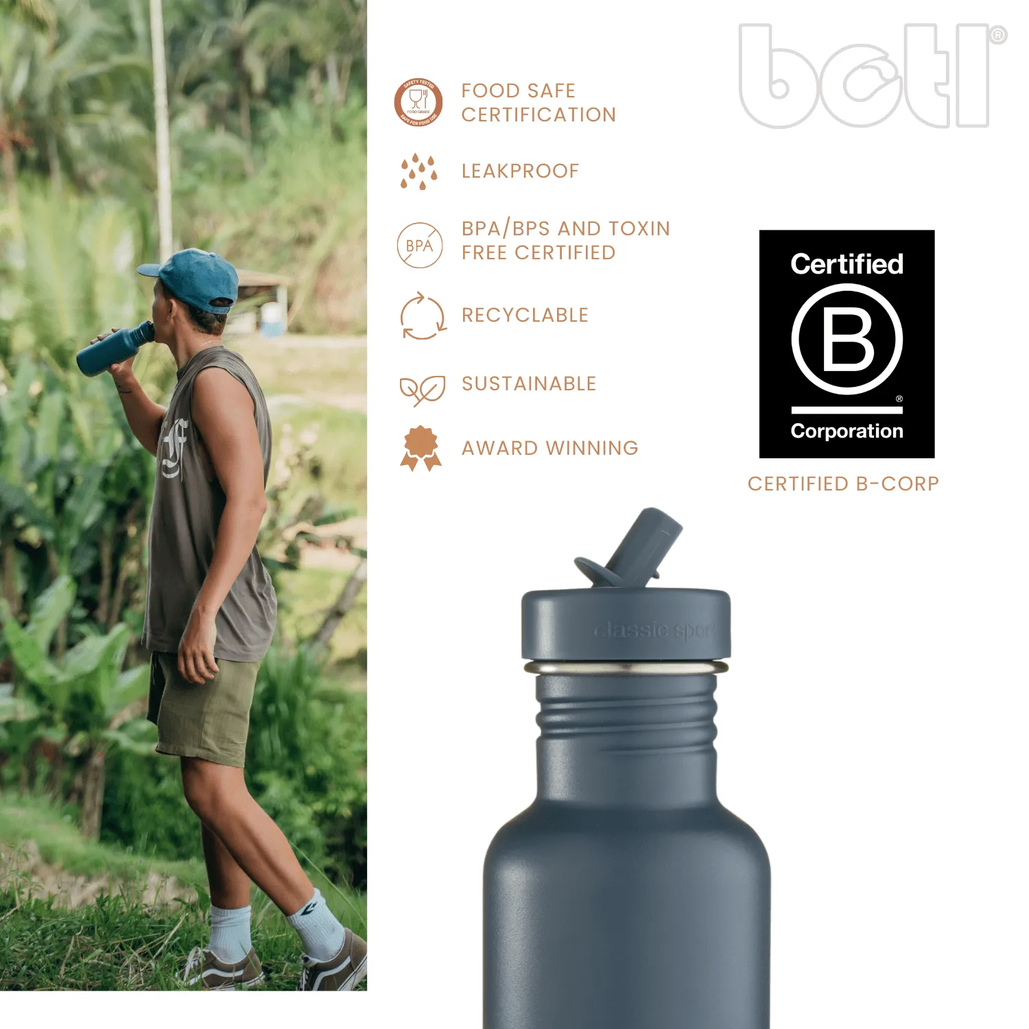 Onegreenbottle BOTL 500ml Non Insulated Stainless Steel bottle