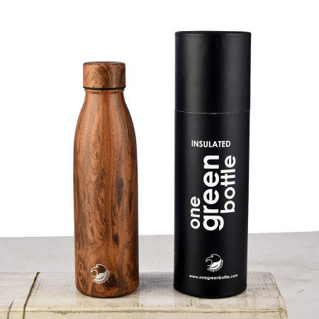 thermal bottle wooden stainless steel