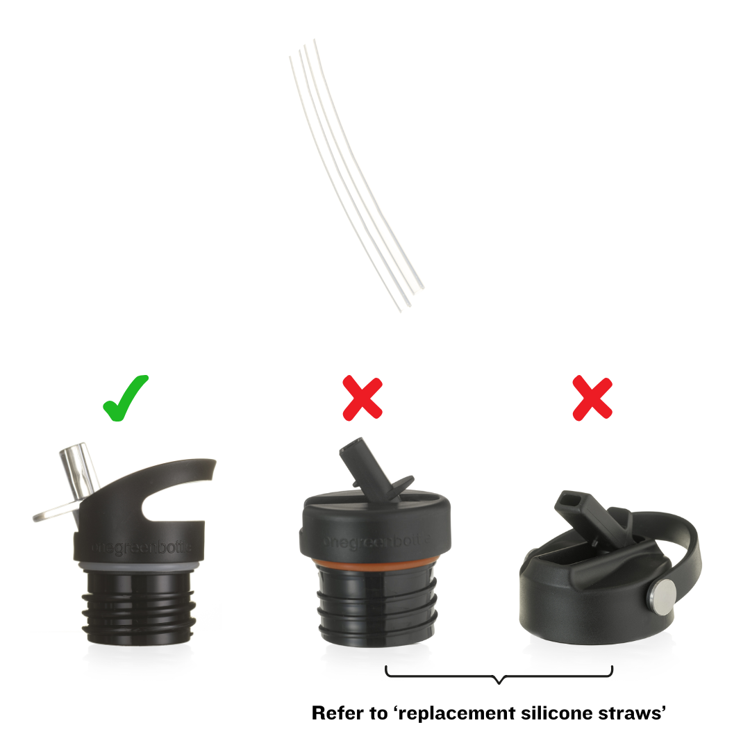 Quench cap replacement silicone Straws (Longer straws for bottles 750ml and above) – set of 2 - Image 2