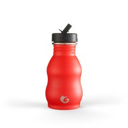 red curvy stainless steel bottle