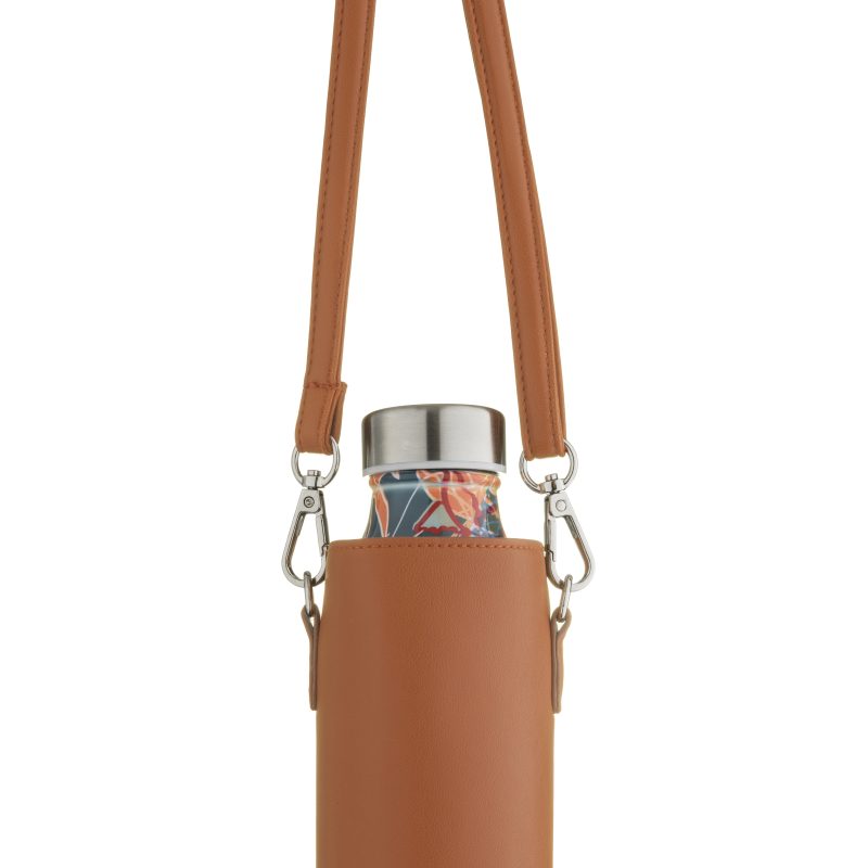 vegan leather bottle carrier