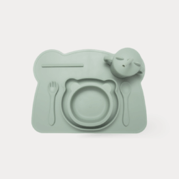 Baby Lunch Set - Little Bear silicone Toddler weaning set - Eat your greens