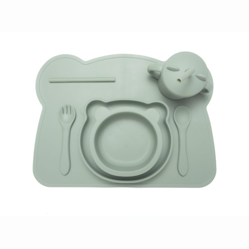 Baby Lunch Set - Little Bear silicone Toddler weaning set - Eat your greens