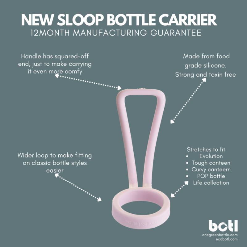 Sloop - Loop carrier in pink pompom - BOTL - water bottle carrier - Image 2