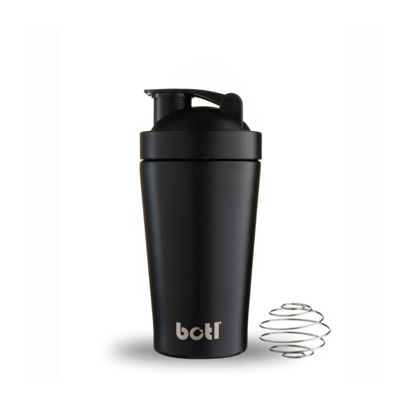 500ml Scratch resistant stainless steel  Gym Shaker/blender bottle - Have you got the Botl ( Black)