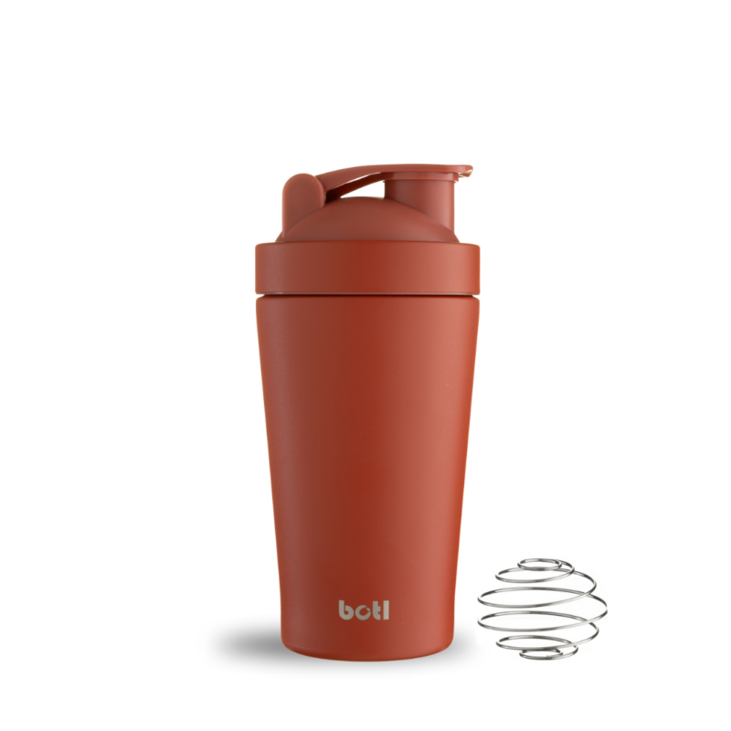 500ml Scratch resistant stainless steel Gym Shake smoothie bottle Push your limits (Burnt Orange pink)