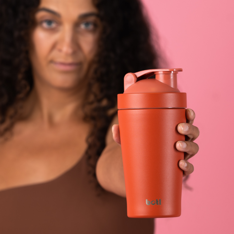 500ml Scratch resistant stainless steel Gym Shake smoothie bottle Push your limits (Burnt Orange pink) - Image 2
