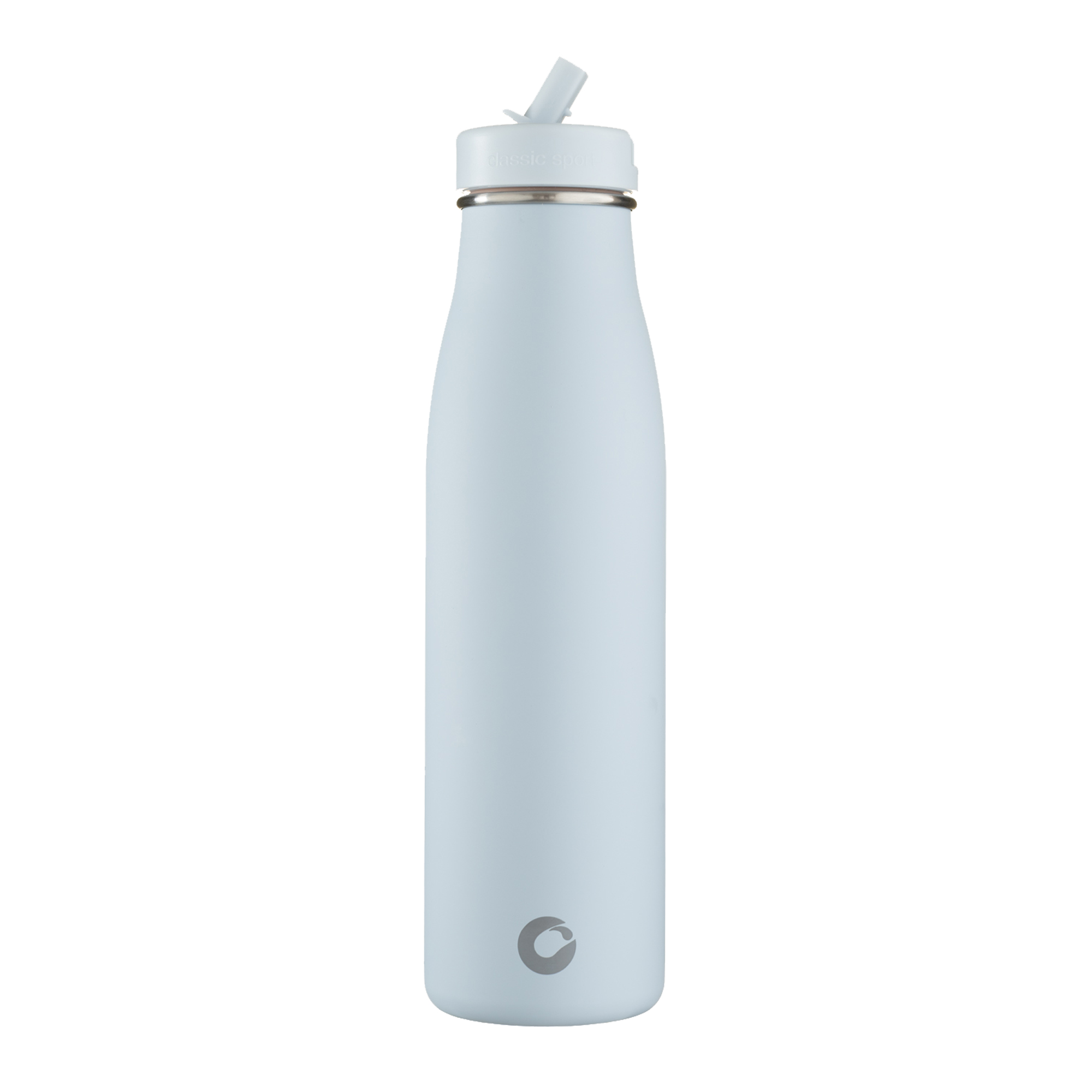 pale blue rubber coat water bottle