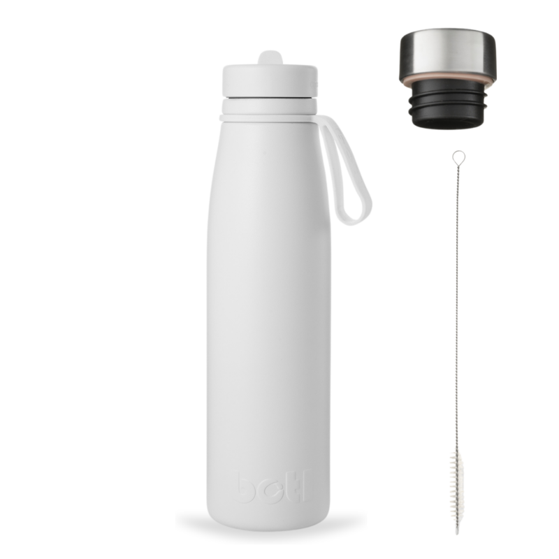 500ml Evolution V2 White Set - Insulated bottle with straw cap, screw cap and cleaning