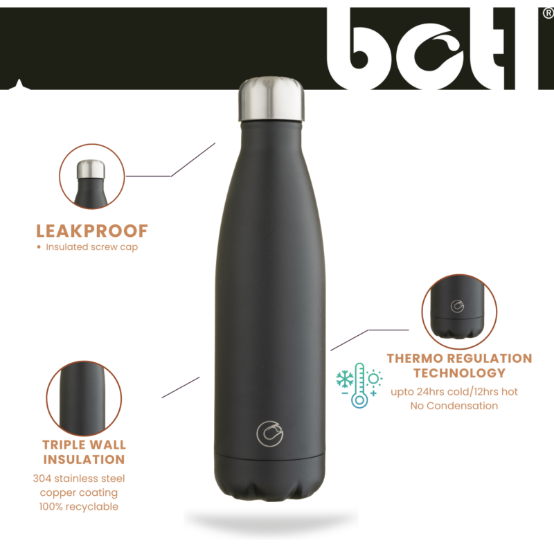 500ml Lights out stainless steel Pop bottle - botl - reusable metal bottle - Image 5