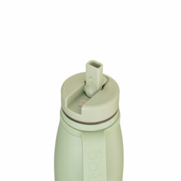350ml Evolution V2 Green Flag small sage green water bottle featuring a flip straw cap.