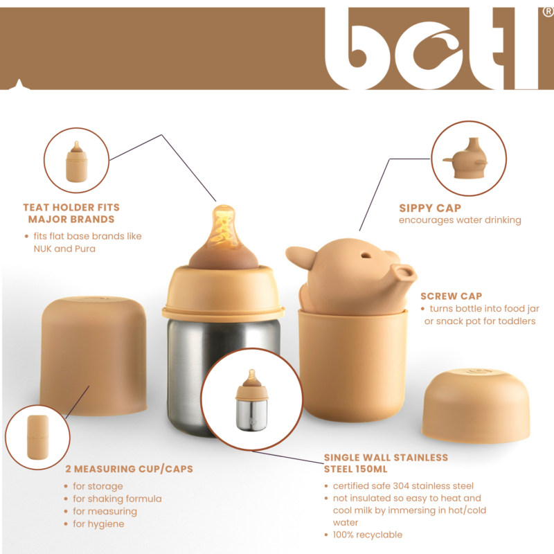 150ml Toffee stainless steel baby to toddler adaptive bottle BPA BPS free - Image 6
