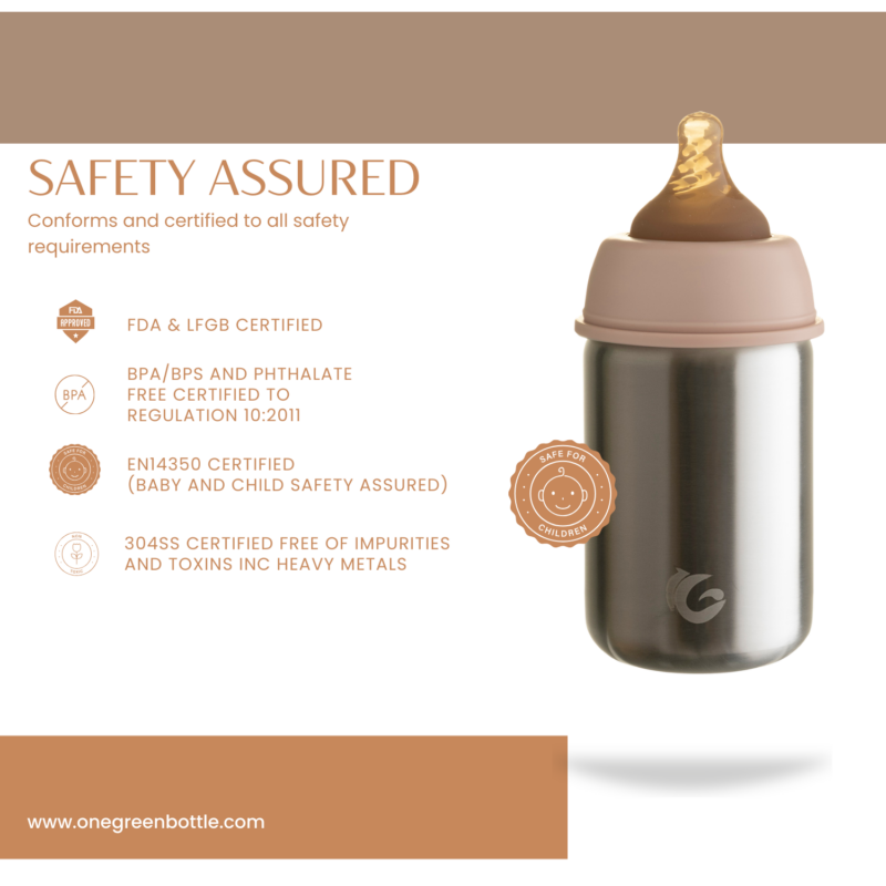 270ml Nougat stainless steel bottle - 6mth plus size - Image 3