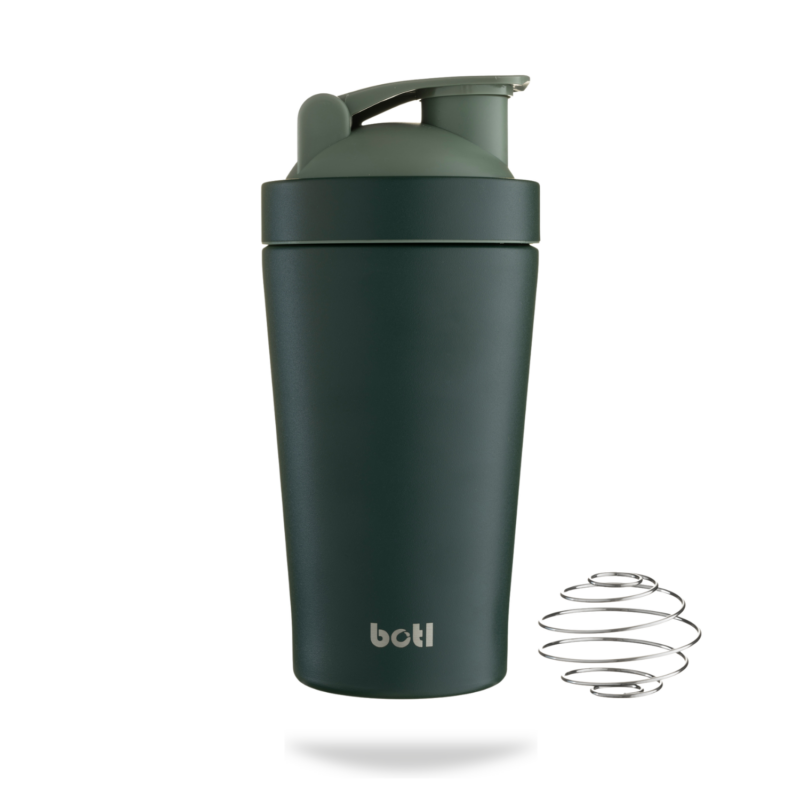 500ml Scratch resistant stainless steel Gym Shake smoothie bottle - Go with the Flow (green)
