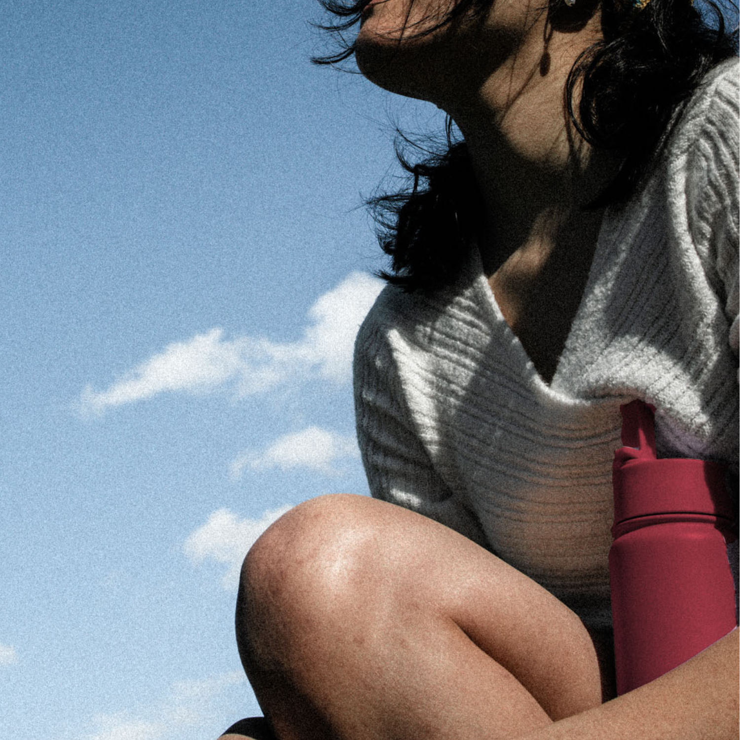 large burgundy red water bottle