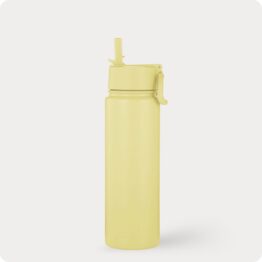 yellow water bottle with straw