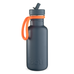 500ml Slate stainless steel Tough Canteen with orange sloop - botl - non insulated