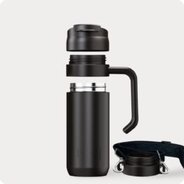 black insulated coffee cup