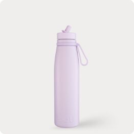 500ml lilac colour stainless steel water bottle with straw cap