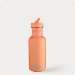 Stainless steel water bottle with a peahy design