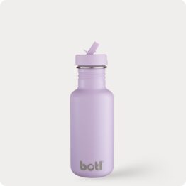Stainless steel water bottle with a lilac coating